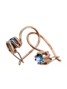 Vintage style Earrings Aquamarine Original Vintage 14K Rose Gold vec053r